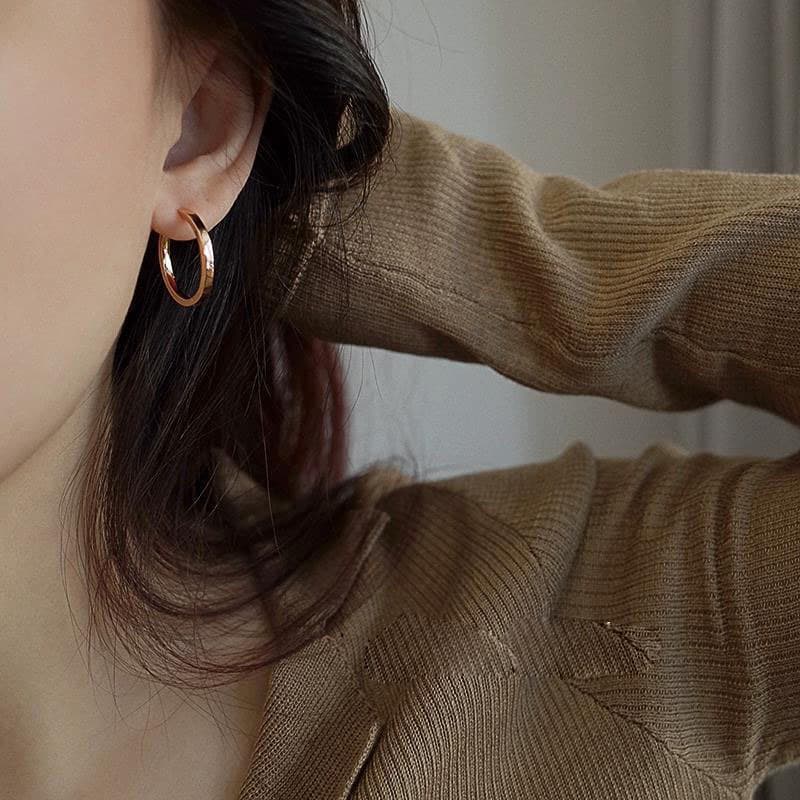 シルバーアクセサリー シンプル輪型フープピアス