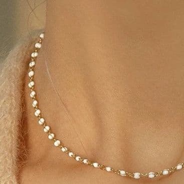シルバーアクセサリー 星影の粒飾りチョーカー