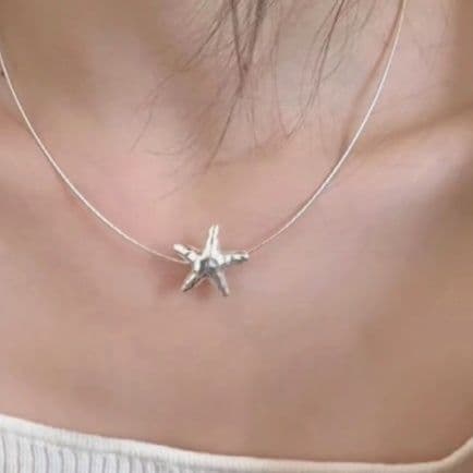 シルバーアクセサリー 海の星 ひと粒ネックレス