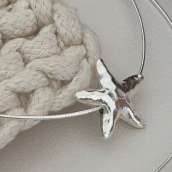 シルバーアクセサリー 海の星 ひと粒ネックレス