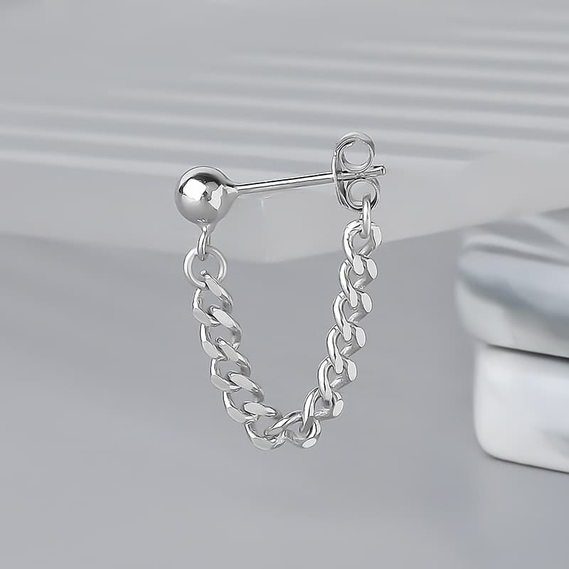 シルバーアクセサリー シンプル喜平チェーンピアス