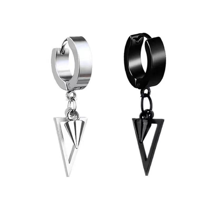シルバーアクセサリー 三角錐かっこいいフープピアス