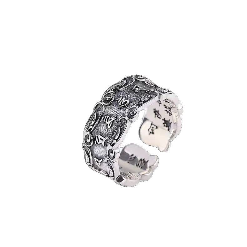 シルバーアクセサリー 伝統文様模様透かし彫りリング