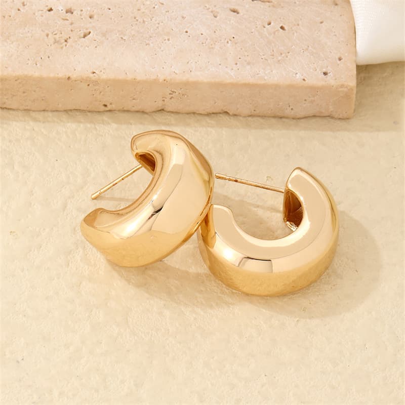 シルバーアクセサリー なめらかウェーブフープピアス