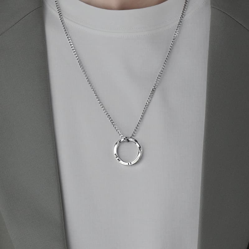 シルバーアクセサリー シンプル輪デザインペンダント