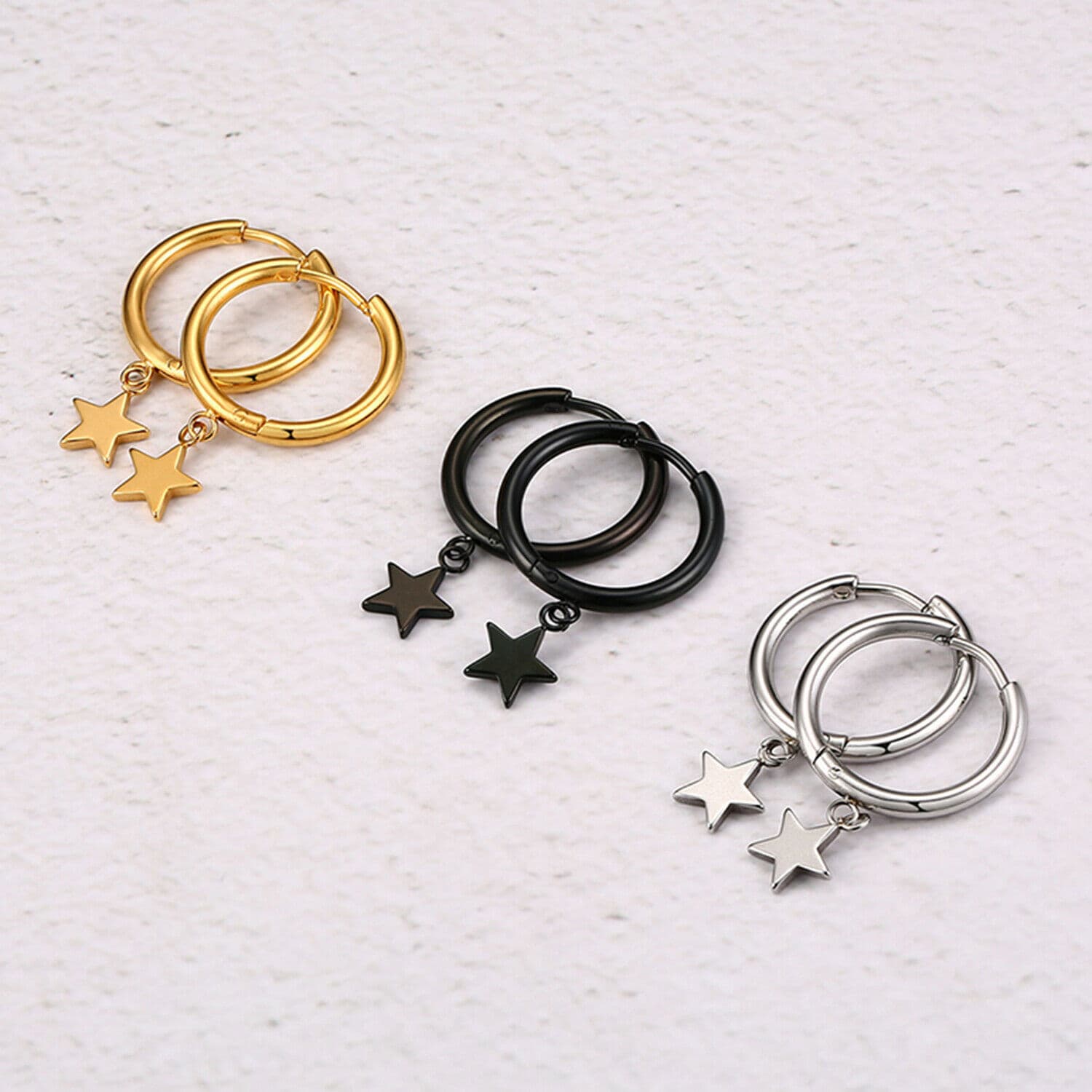 シルバーアクセサリー 星空のゆらめき フープピアス