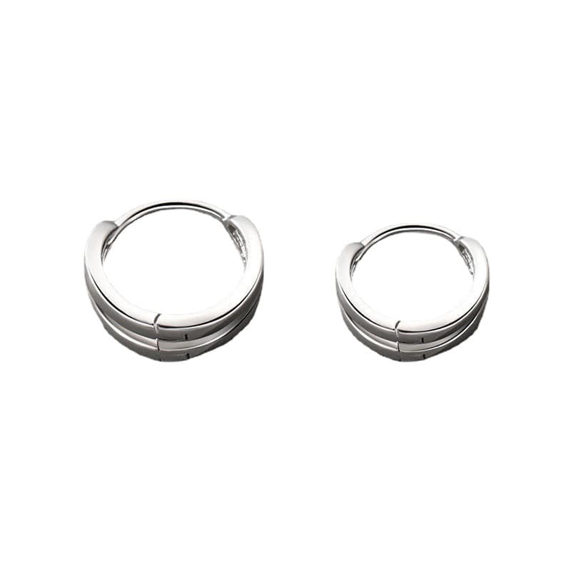 シルバーアクセサリー 曲線三連リングピアス