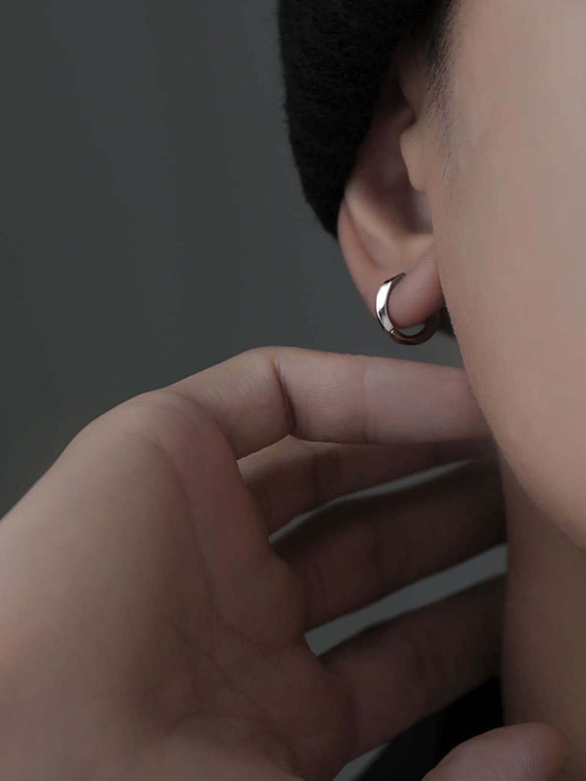 シルバーアクセサリー シンプル曲線なめらかピアス