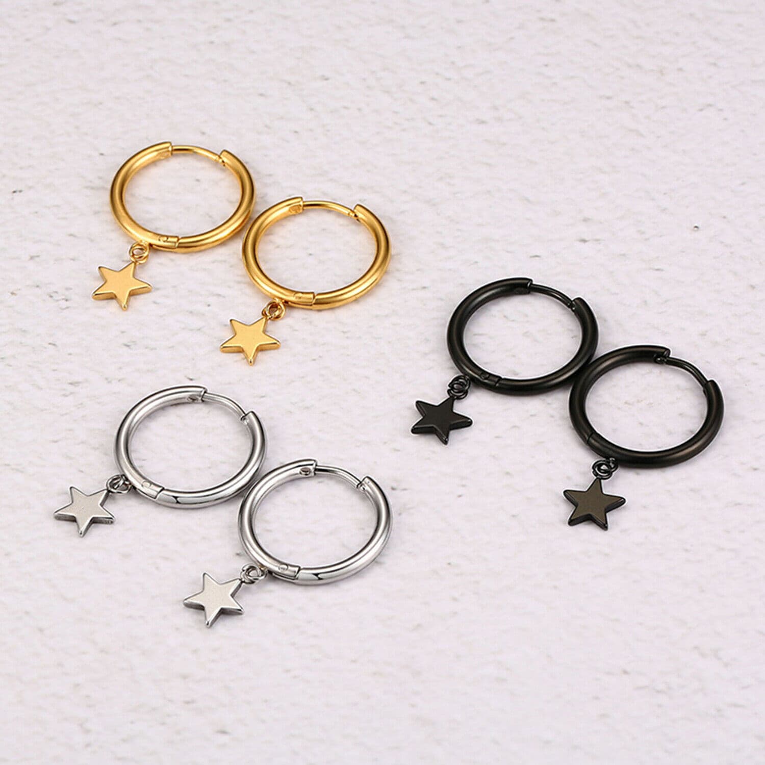シルバーアクセサリー 星空のゆらめき フープピアス