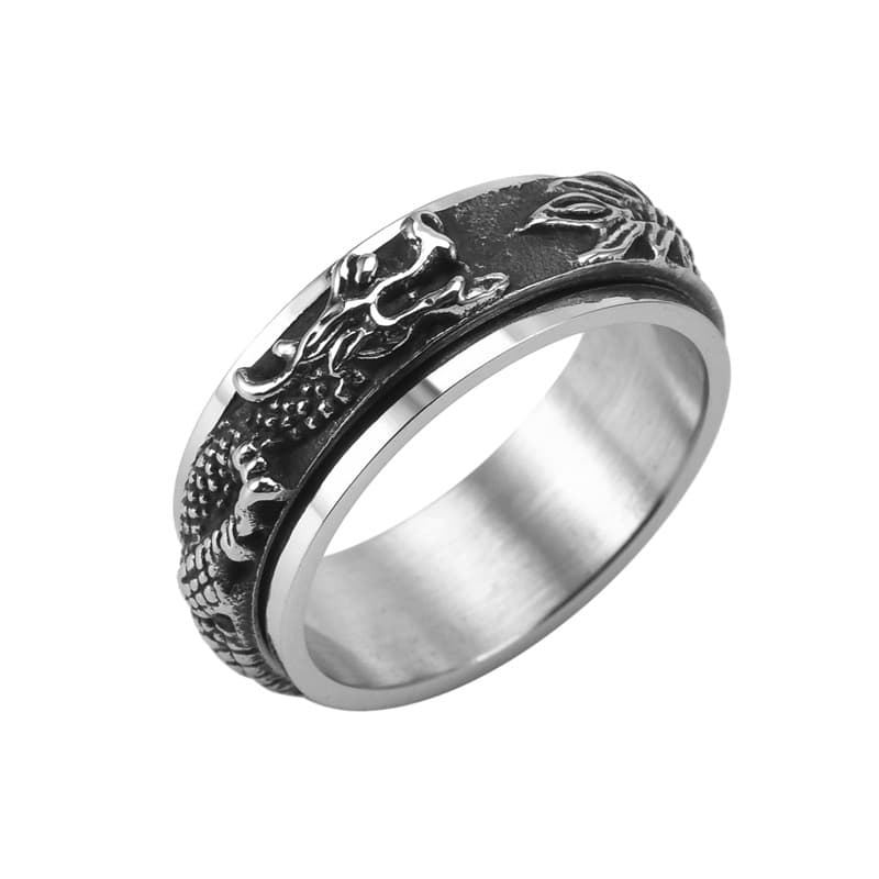 シルバーアクセサリー 神龍唐草デザインリング