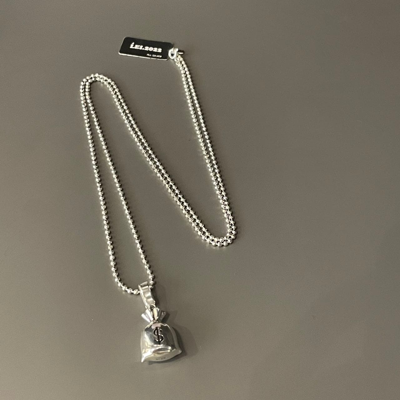 シルバーアクセサリー お金袋モチーフネックレス