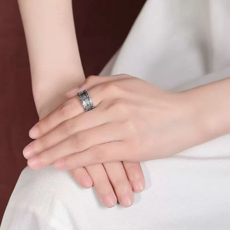 シルバーアクセサリー 伝統文様模様透かし彫りリング
