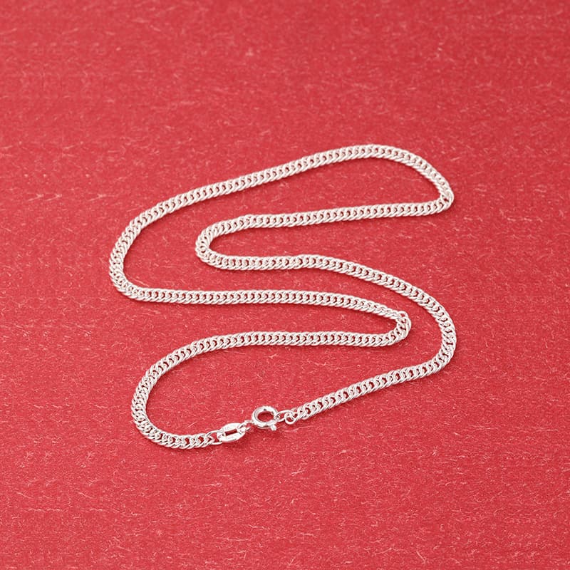 シルバーアクセサリー シンプル喜平チェーンネックレス