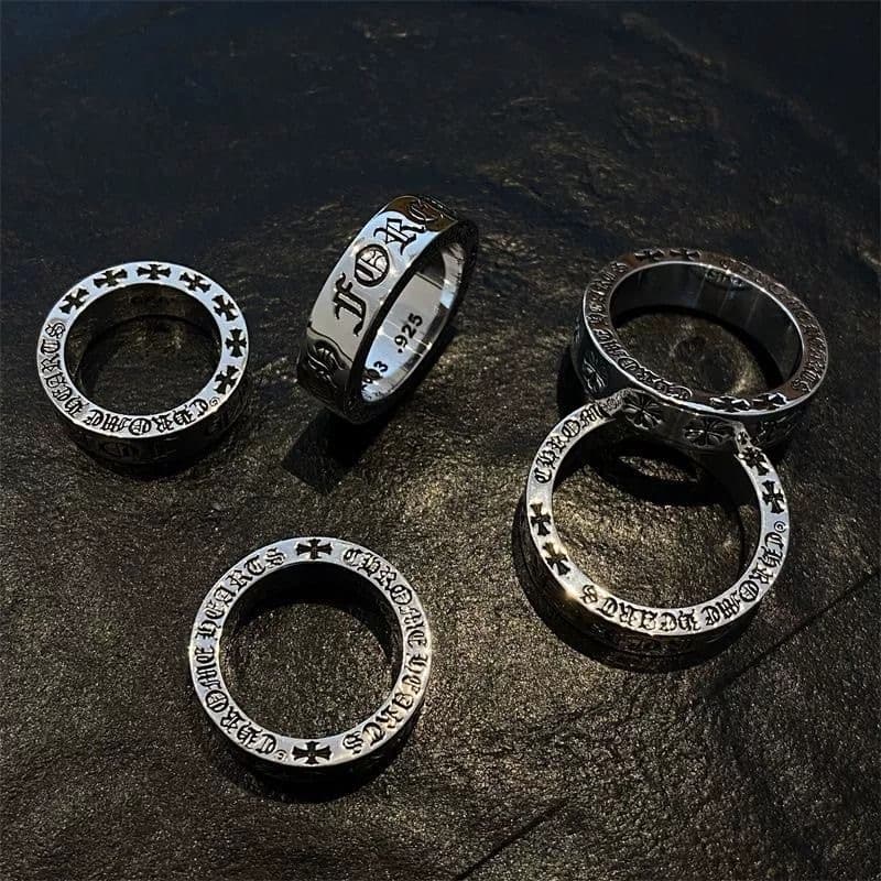 シルバーアクセサリー 古美文字 永遠の誓いリング