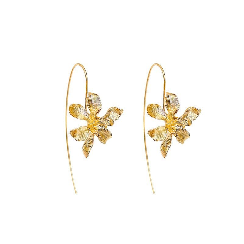 シルバーアクセサリー 結晶花びらのロングピアス