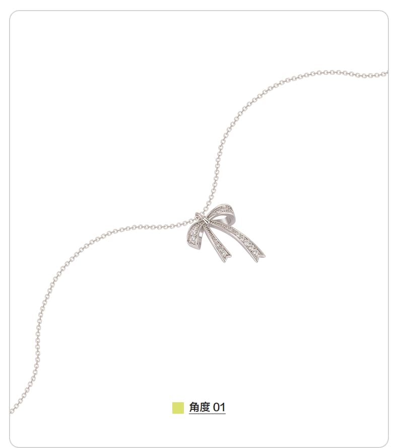 シルバーアクセサリー 優雅なリボン結び ネックレス
