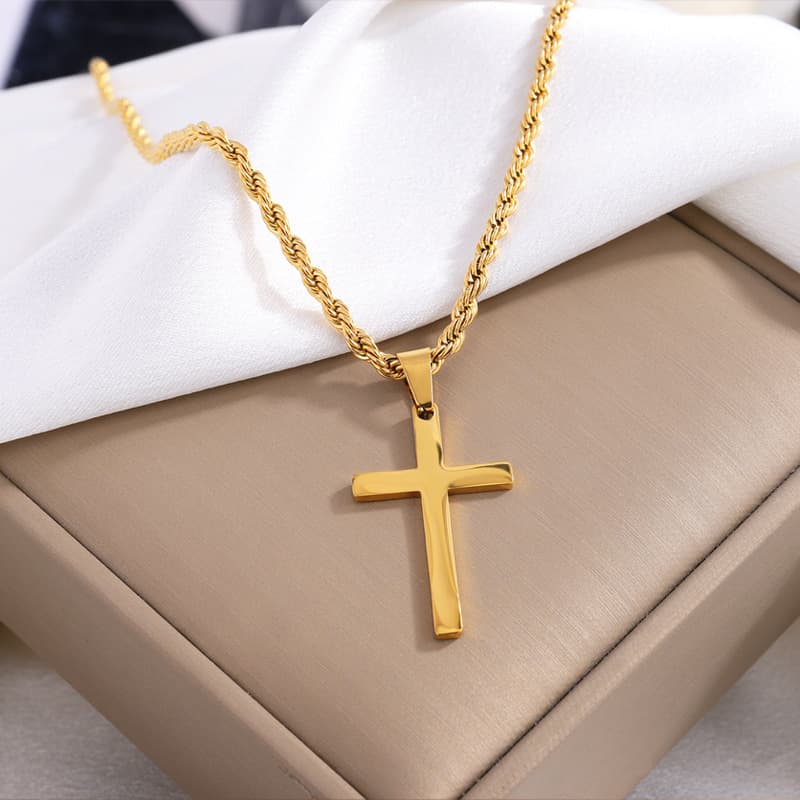 ロープチェーン 十字架シルバーアクセサリー