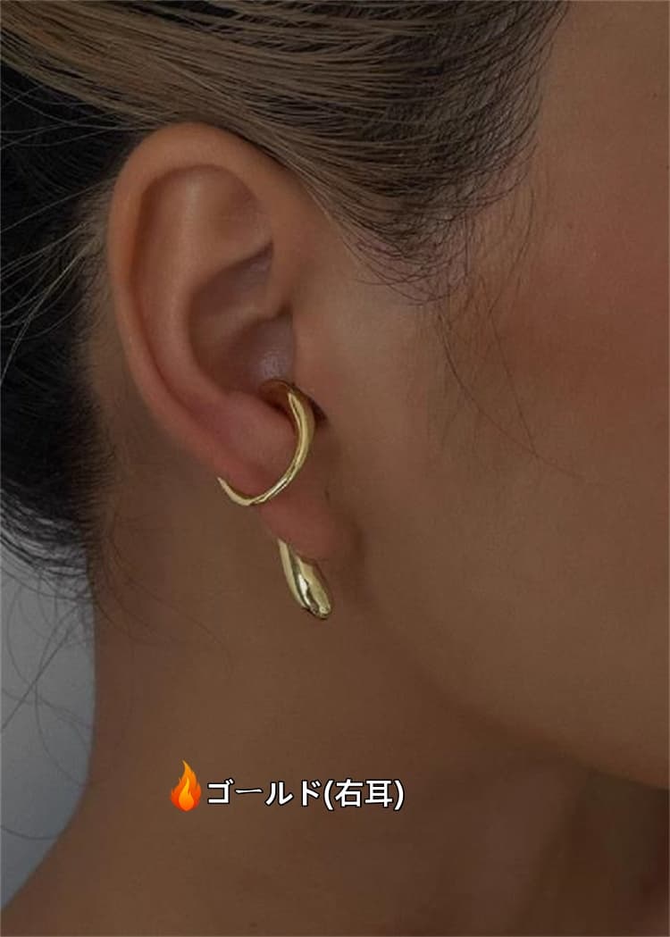 シルバーアクセサリー 水滴形シルバーイヤリング 穴なし耳介タイプ