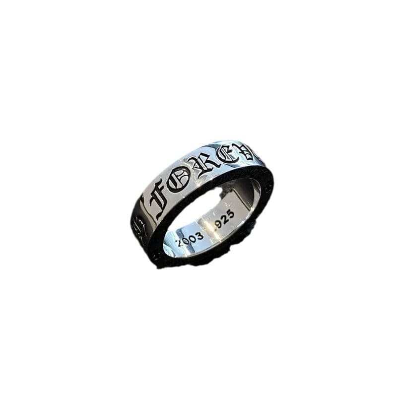 シルバーアクセサリー 古美文字 永遠の誓いリング