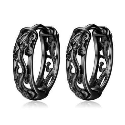 シルバーアクセサリー 龍モチーフ フープピアス