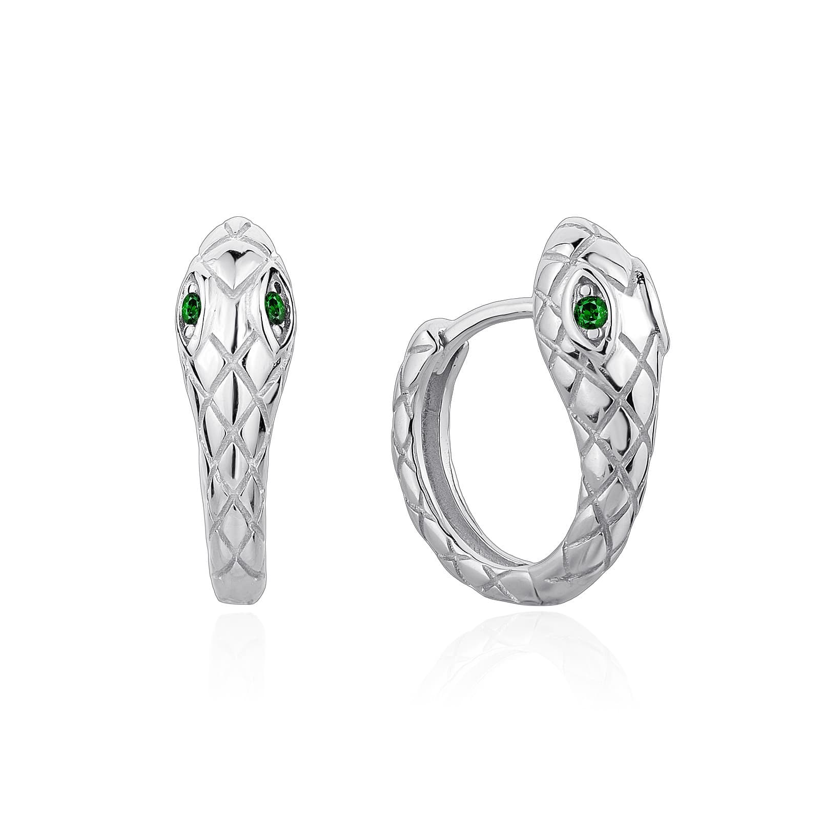 シルバーアクセサリー 蛇モチーフクロスメッシュピアス