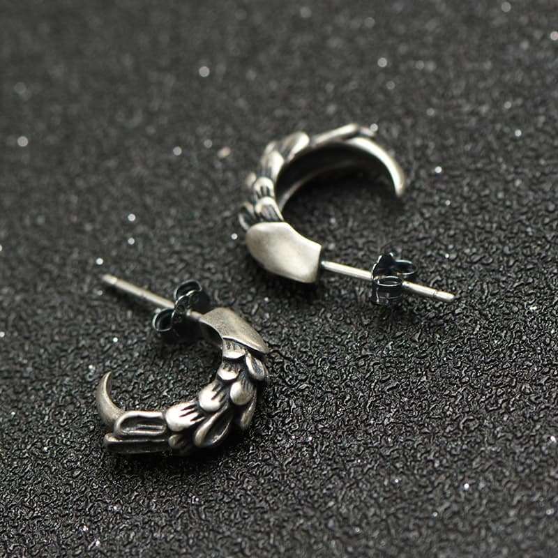 シルバーアクセサリー 翼のしずく 三日月フープピアス