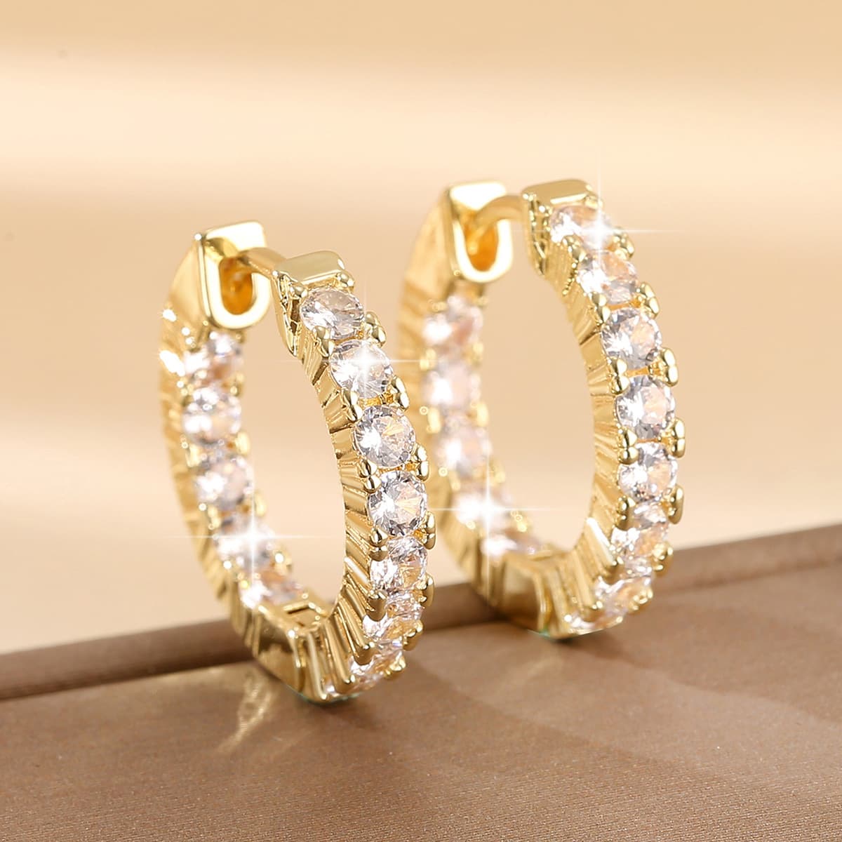 シルバーアクセサリー クリスタルフープピアス