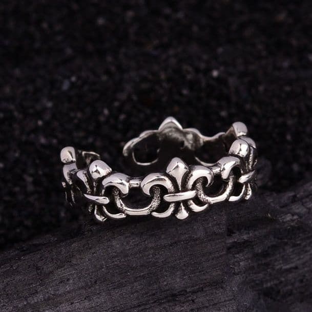 シルバーアクセサリー 百合紋章の輪