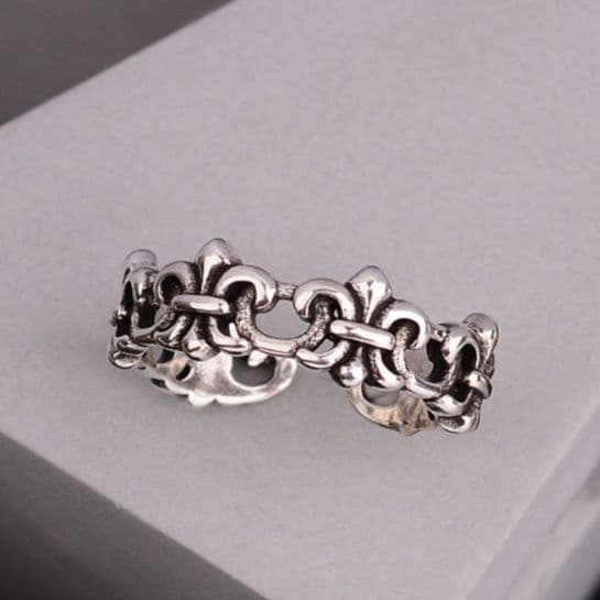 シルバーアクセサリー 百合紋章の輪