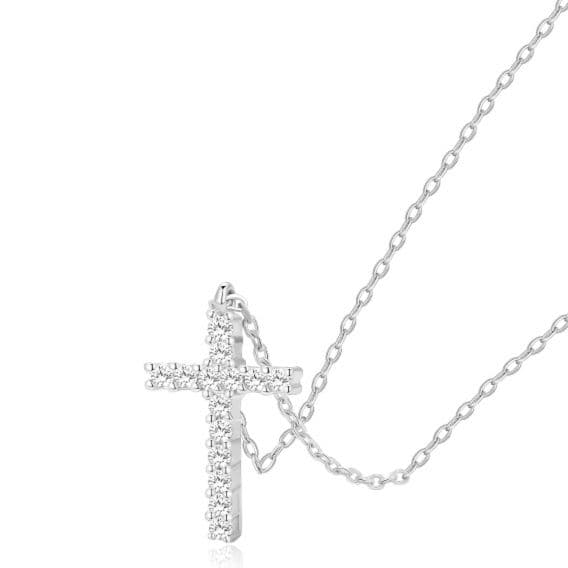 シルバーアクセサリー 輝きの十字架 ペンダントネックレス