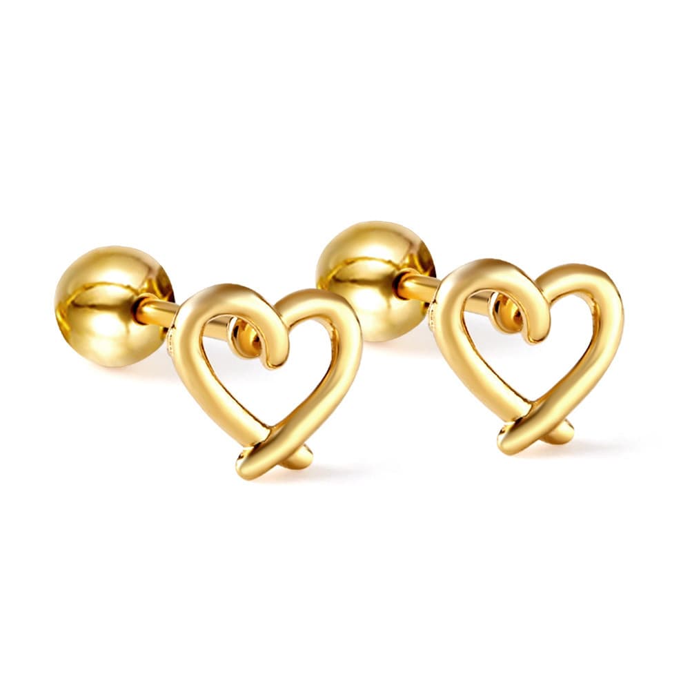 シルバーアクセサリー シンプルハートのミニピアス