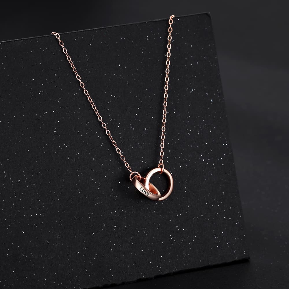 シルバーアクセサリー 二重輪愛のしずくネックレス
