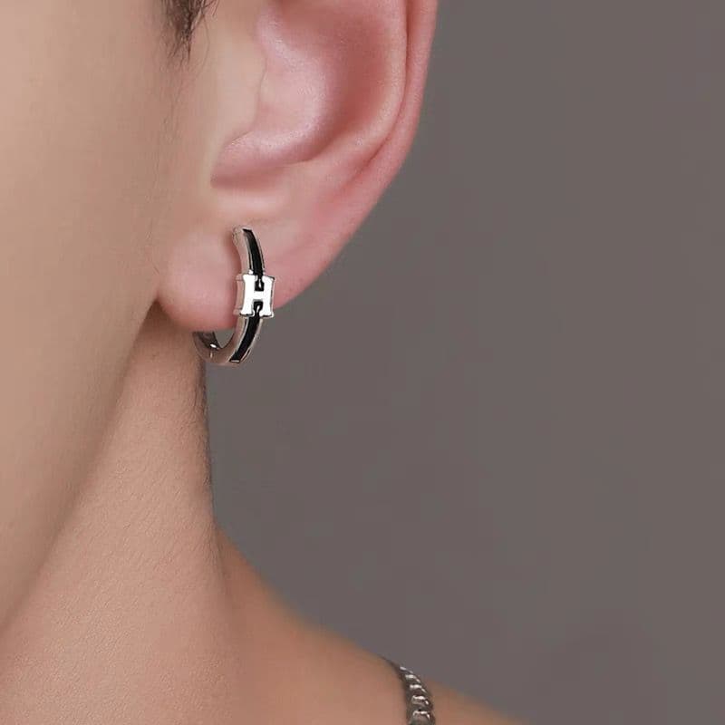 シルバーアクセサリー シンプル アクセント フープピアス