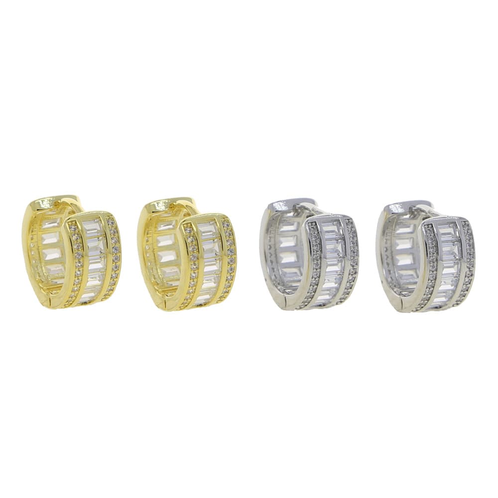 シルバーアクセサリー 贅沢多面クリスタルピアス