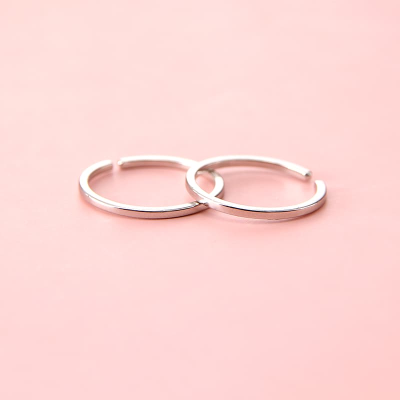 シルバーアクセサリー 極細シンプル二連リング