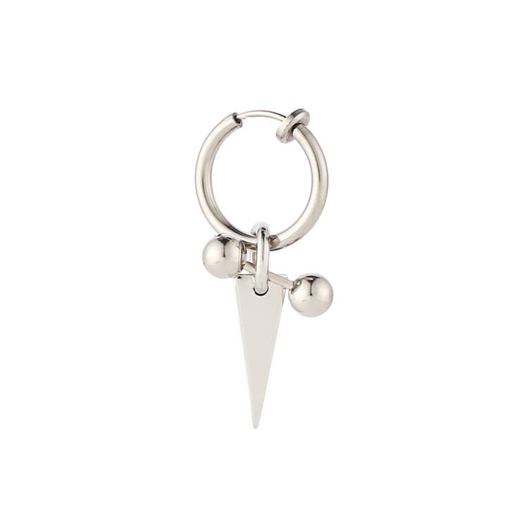 シルバーアクセサリー シンプル三角チャームイヤリング