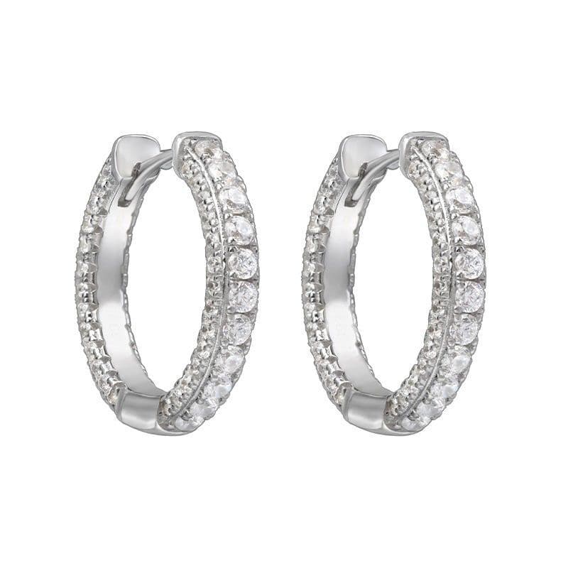 シルバーアクセサリー キュービック フープ ピアス