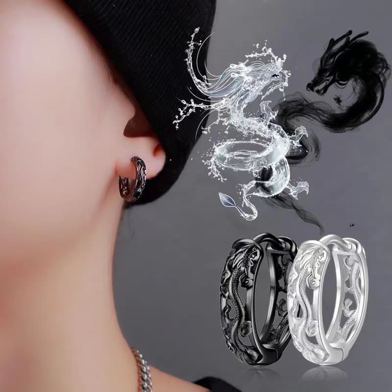 シルバーアクセサリー 透かし唐草模様フープピアス