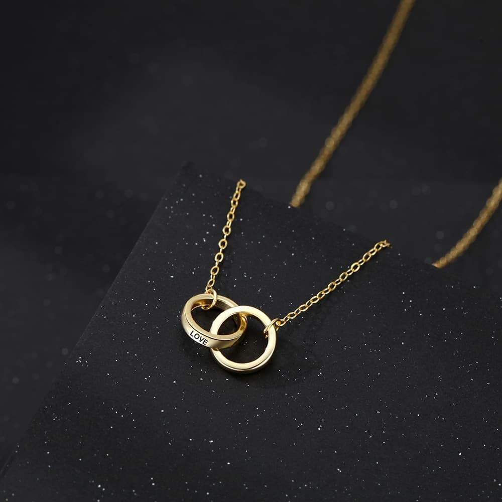 シルバーアクセサリー 二重輪愛のしずくネックレス