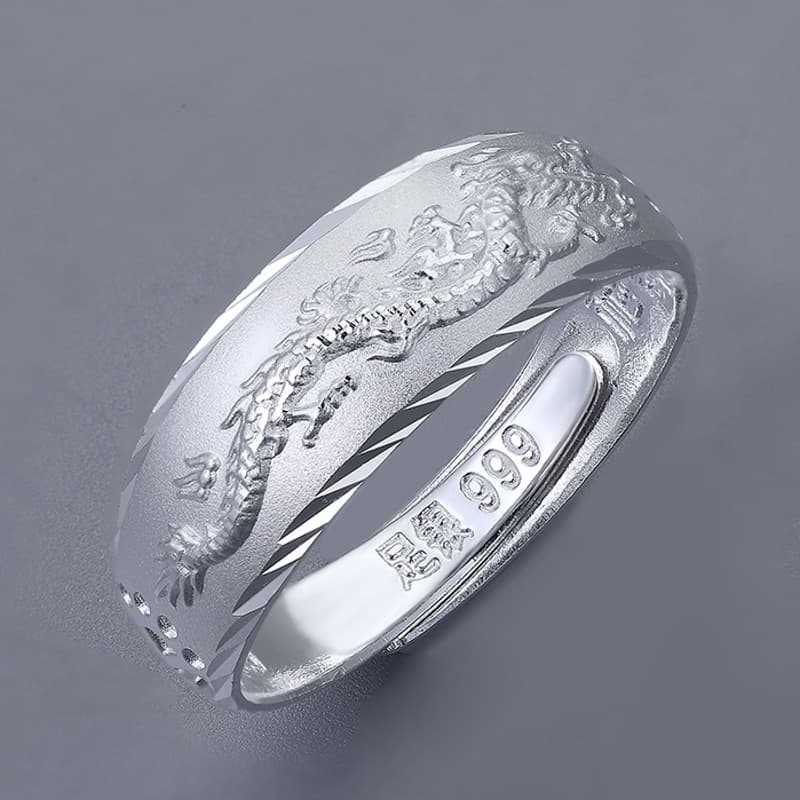 シルバーアクセサリー 龍神彫刻リング
