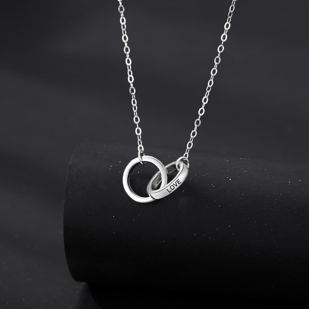 シルバーアクセサリー 二重輪愛のしずくネックレス