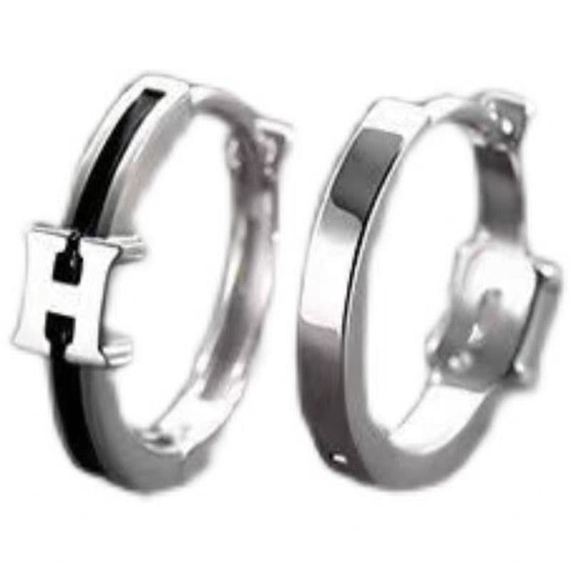 シルバーアクセサリー シンプル アクセント フープピアス