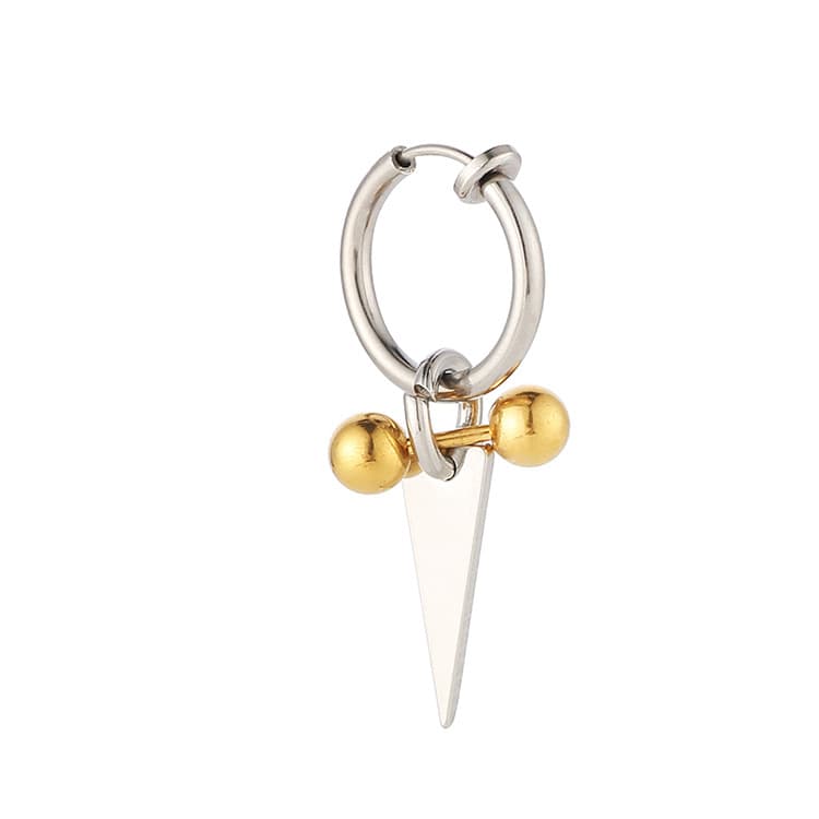 シルバーアクセサリー シンプル三角チャームイヤリング