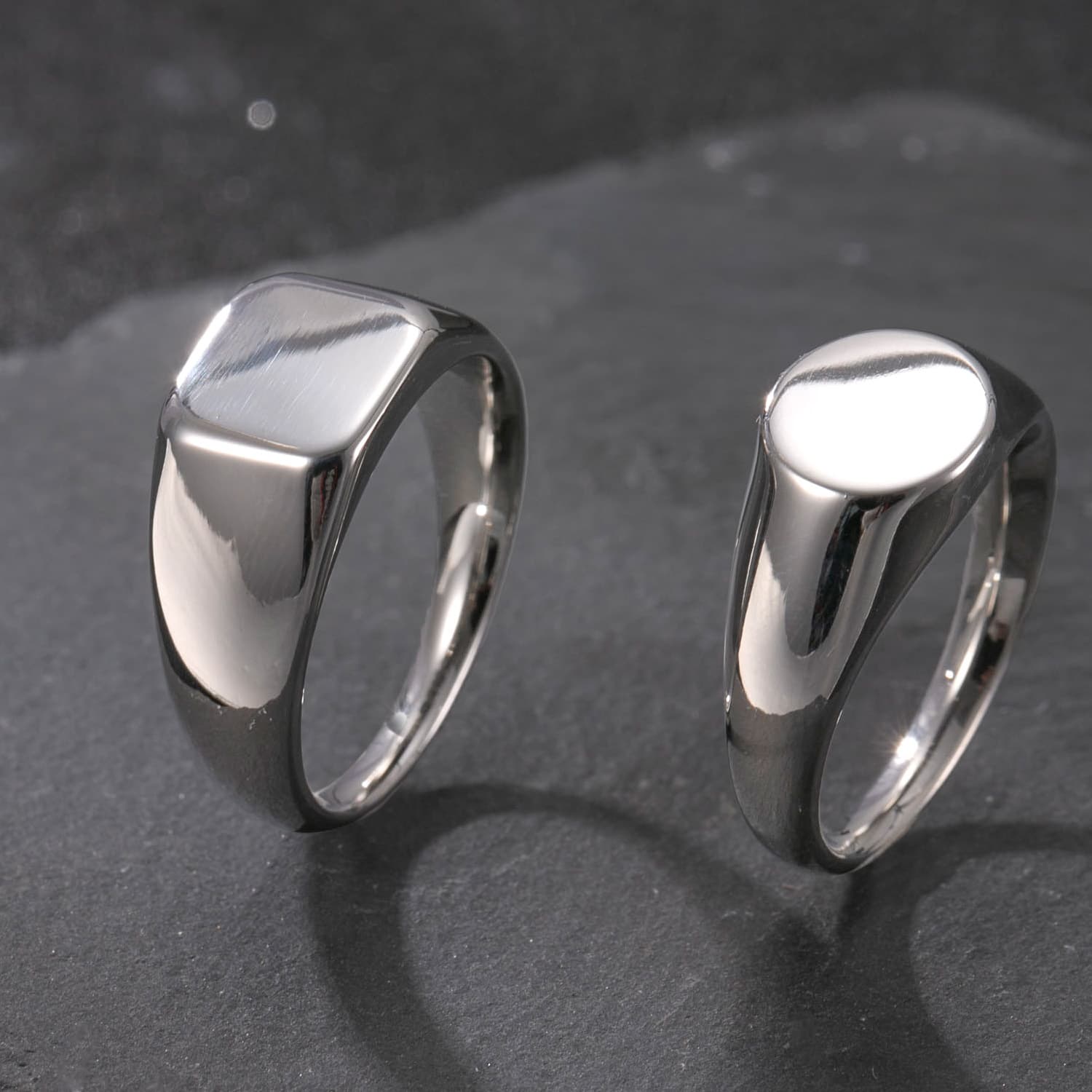 シルバーアクセサリー 紋章風印台リング