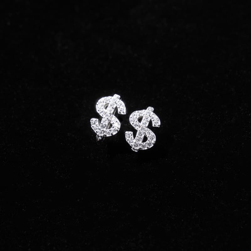 シルバーアクセサリー きらめき通貨記号のミニピアス