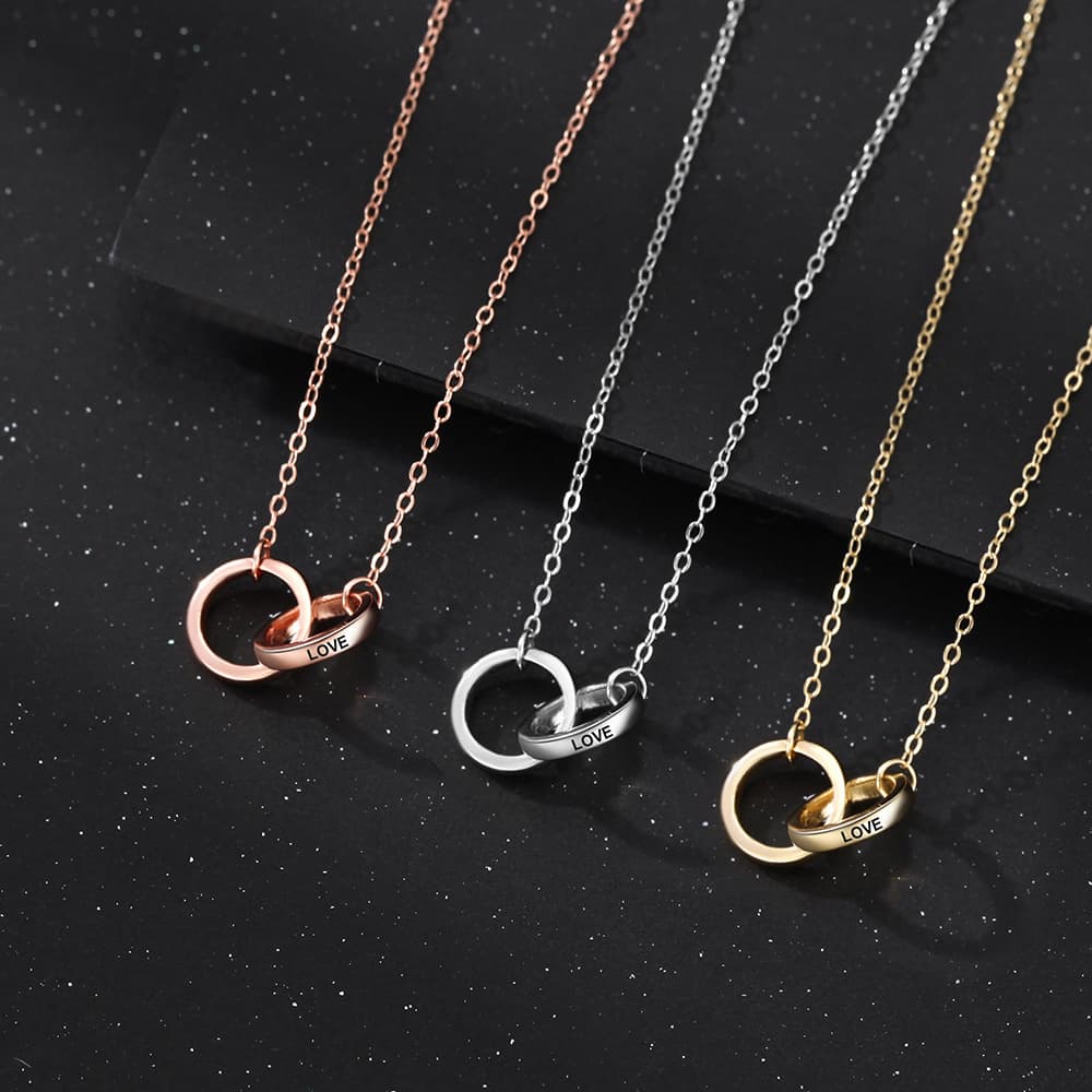 シルバーアクセサリー 二重輪愛のしずくネックレス
