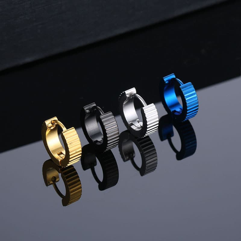 シルバーアクセサリー クールメカニック ギアフープピアス