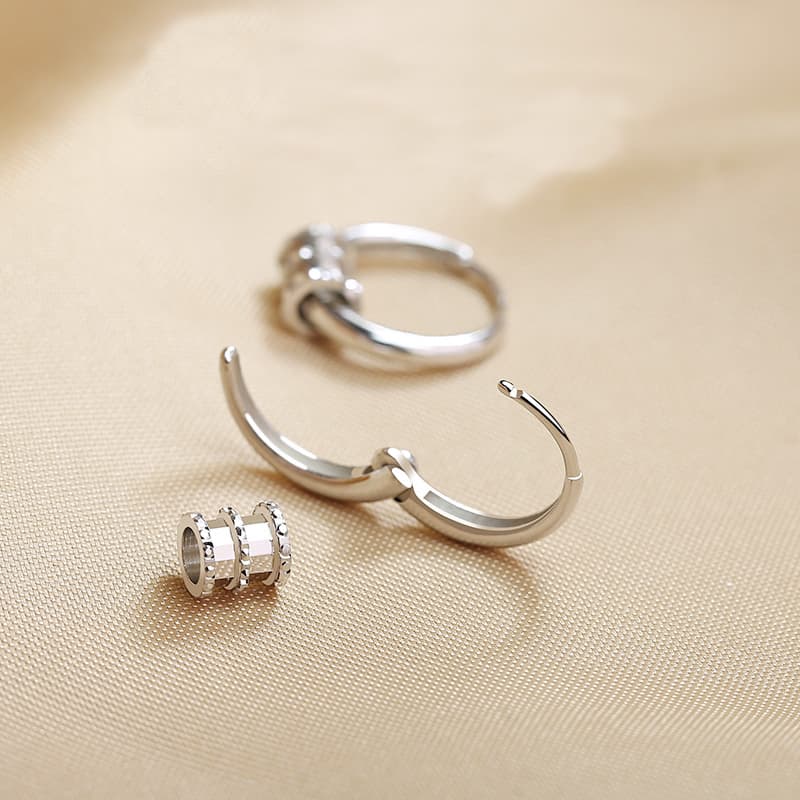 シルバーアクセサリー 揺らめく結晶のフープピアス