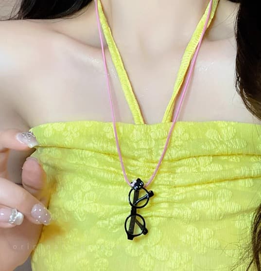 シルバーアクセサリー ミニチュア眼鏡モチーフネックレス
