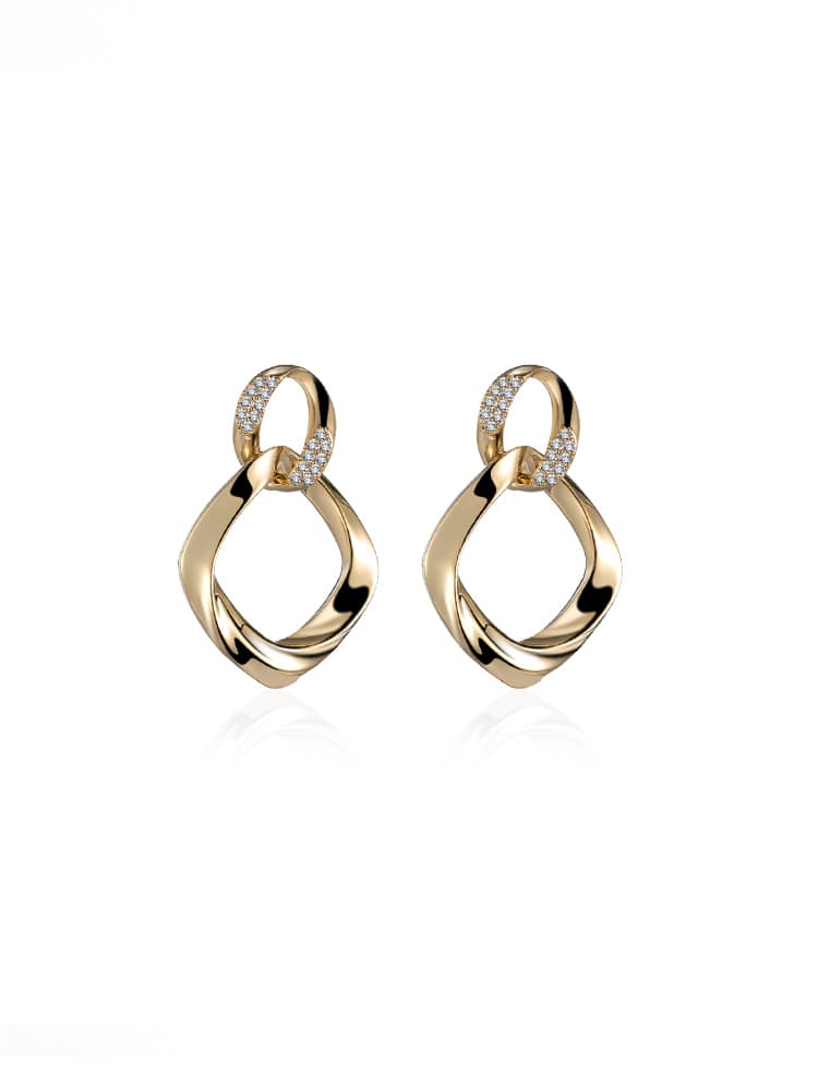 シルバーアクセサリー 洗練形状 ねじれ輪ピアス